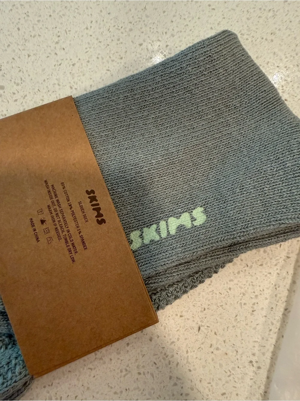 Skims Slouch Socks Mineral Small 6-8